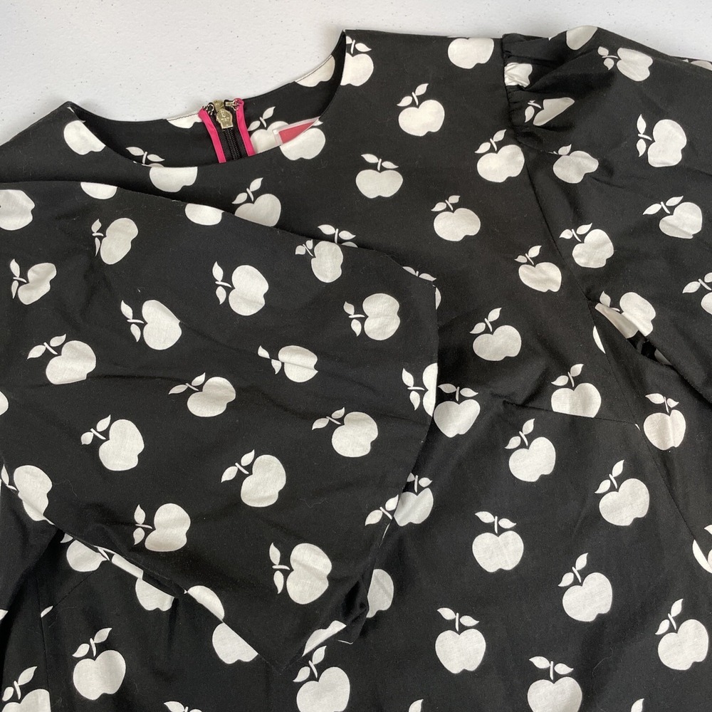 Kate Spade New York Apple Toss Taxi Dress Women's Size 2 Black White Designer‎